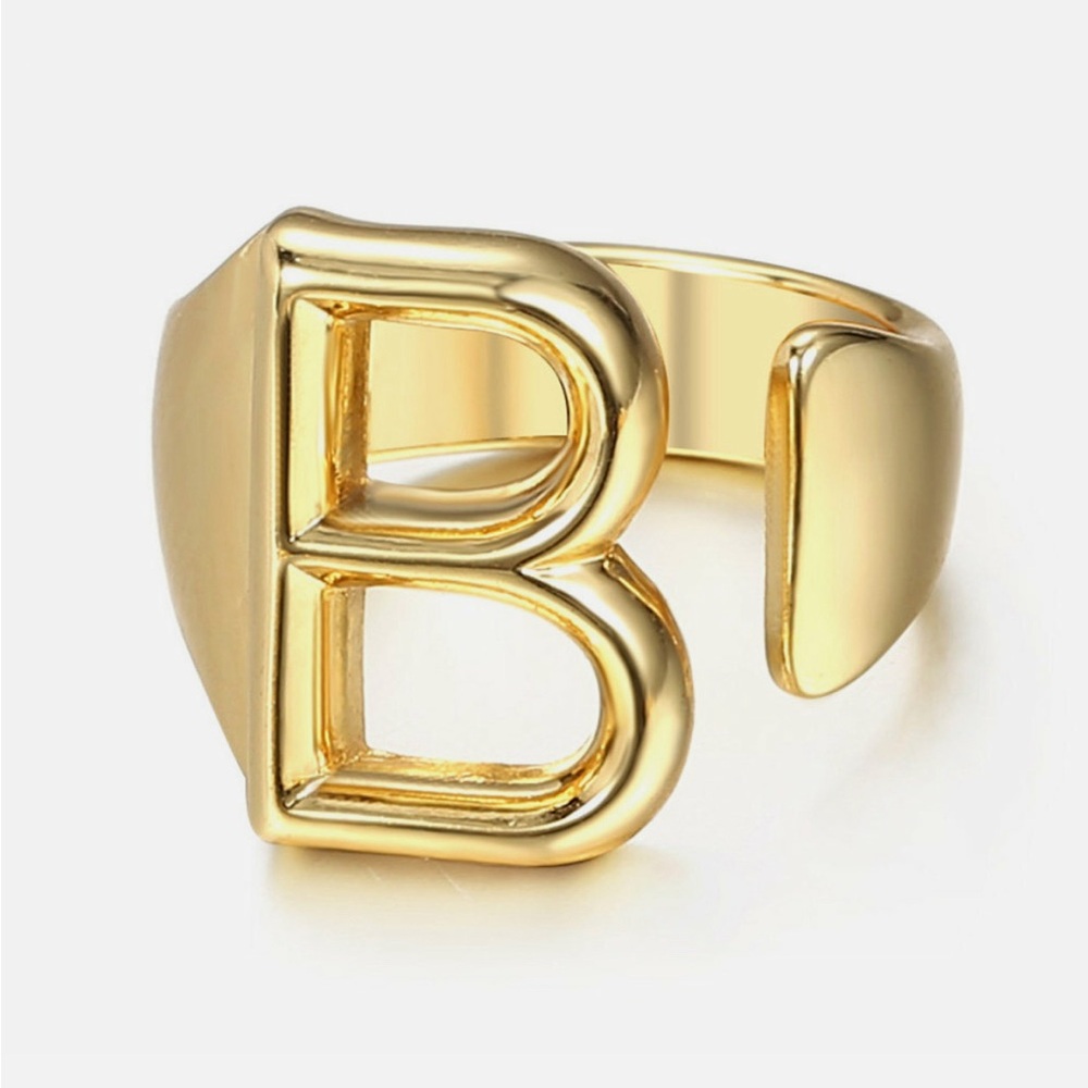 Open Gold Initial “B” Ring - image 1